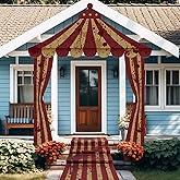 Fanfanwin 4 Pcs Carnival Circus Tent Decorations Carnival Entryway Door Party Decor Awning Hanging Banner Aisle Runners Supply for Circus Theme Birthday Celebration(Blood)