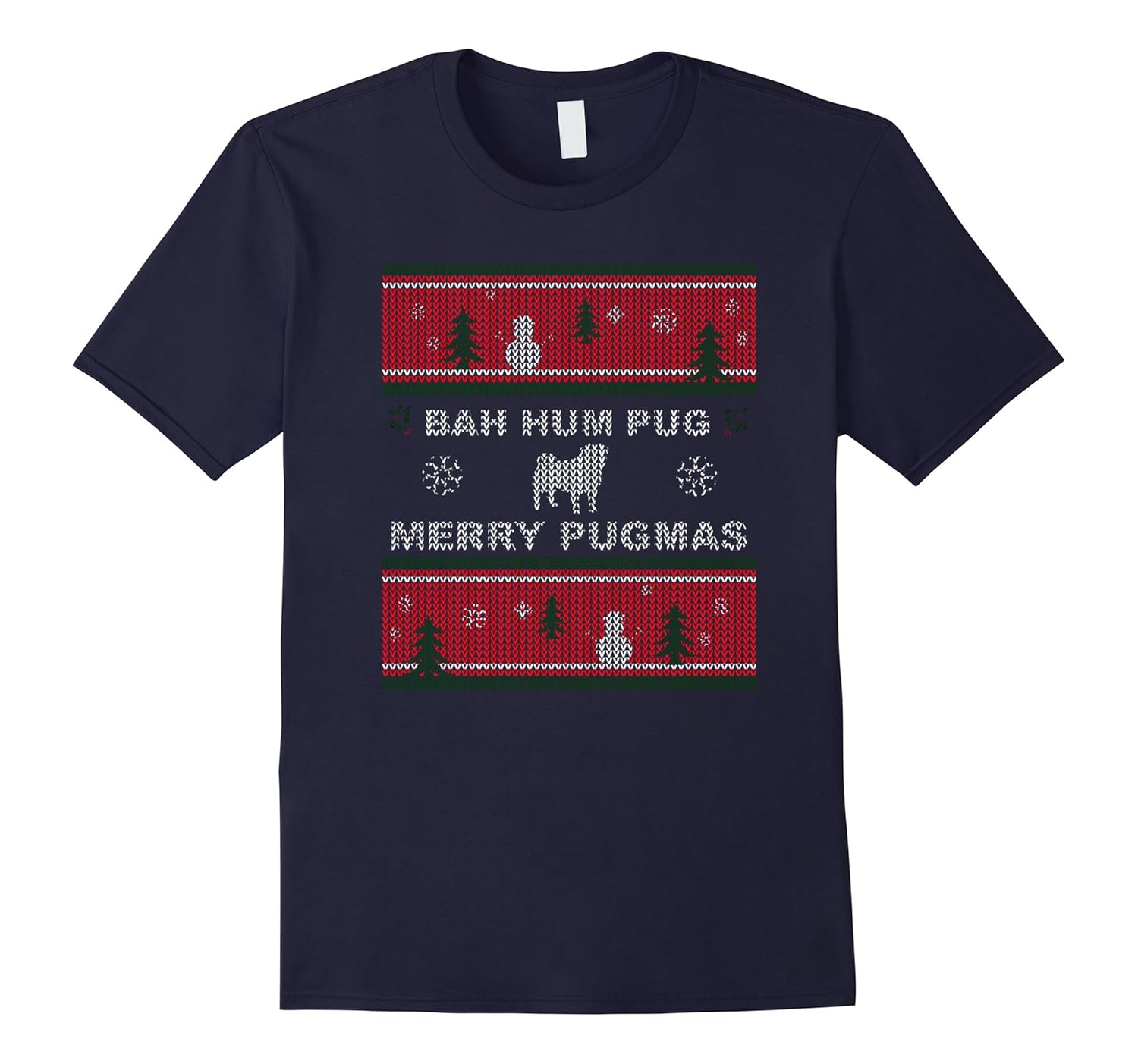 Ugly Xmas Sweater: Pug Dog Lover Christmas T-Shirt-Rose