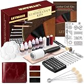 Leather Wallet Making Kit, Vegetable-Tanned Leather, Dyes &amp; Carving Tools | Complete leather wallet kit with 1.2mm vegetable-tanned leather, carving tools, dyes, stitching supplies and finishing tools