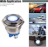 X AUTOHAUX 5x 16mm 12V White LED Indicator Dash Signal Lights Metal Dash Lamp view 2