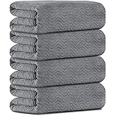 Junsey Bathroom Towels Set of 4, Oversized Bath Towels Extra Large 35x70 Inch Shower Towels Highly Absorbent Quick Dry Towel Textured Soft Bath Sheet Towels for Adults Fitness Camping Spa Grey