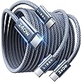 LISEN USB C Cable 240W - [6.6ft 2Pack] Nylon Braided Type C Cable Fast Charge PD3.1 USBC Fast Charging Data Cord for iPhone 1