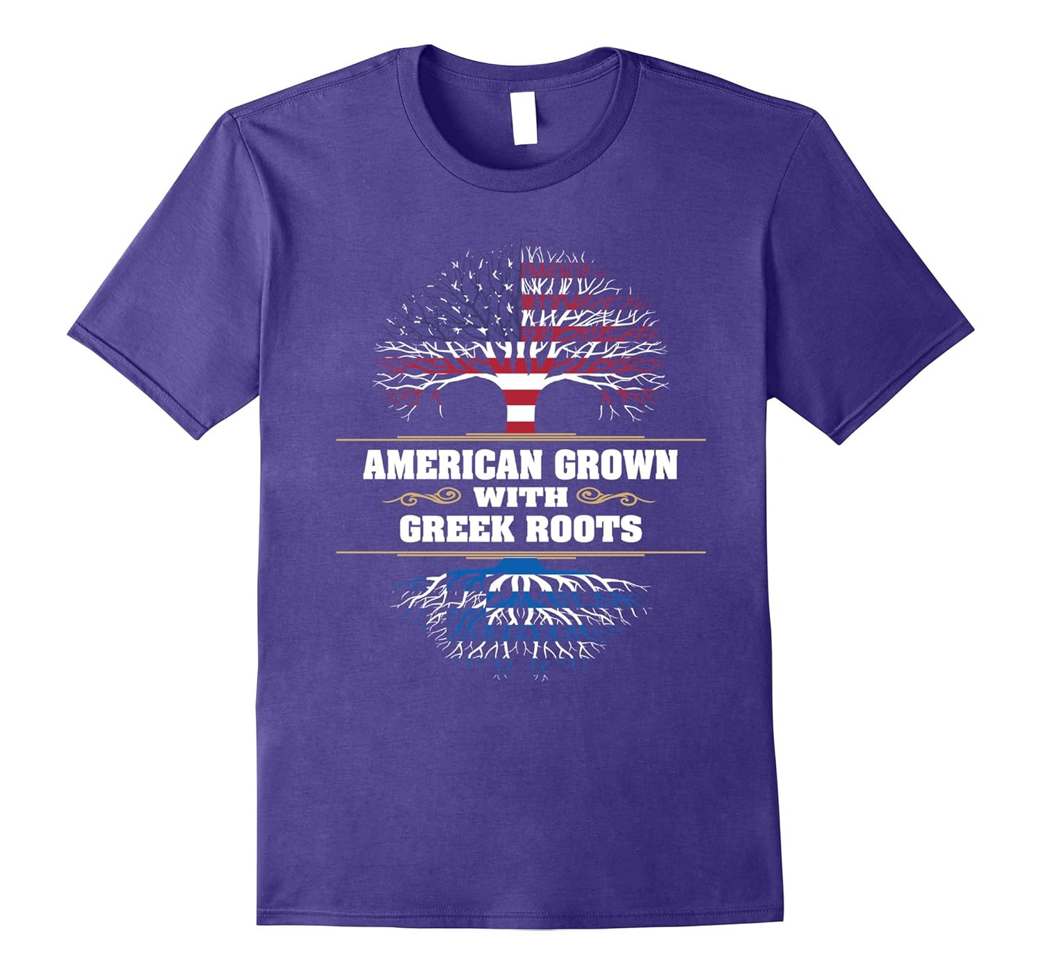 Greece T-Shirt American Grown Greek Roots.-ANZ