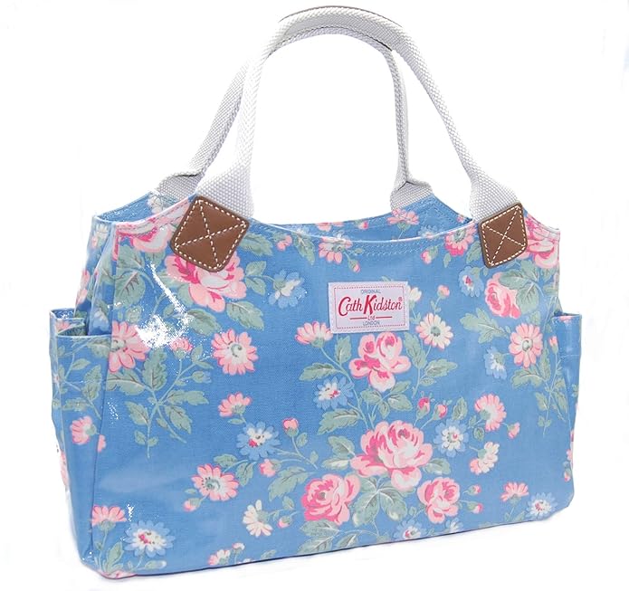 Cath Kidston Day bag Damen Handtasche Windsor Rose Blue blau mit großen bunten Blüten oilcloth mit Reißverschluss 38 cm x 24 