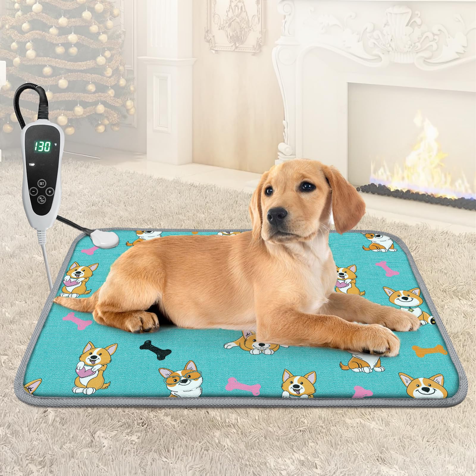Photo 1 of **UNTESTED**
GOLOPET Pet Heating Pad 22x18 in Cat Heating Pads Waterproof Smart Thermostat Switch, Adjustable Heated Bed, Adding Wire Rope Wires Cat Warming Pad-Blue