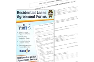 ZASTIC! Comprehensive Residential Lease Agreement Forms: Includes 3 Blank Rental Forms & Reference Guide - Residential Rental Lease Agreements Forms for Rental Property Owners