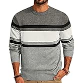 PJ PAUL JONES Mens Striped Pullover Sweater Crewneck Contrast Fine Knitted Sweaters
