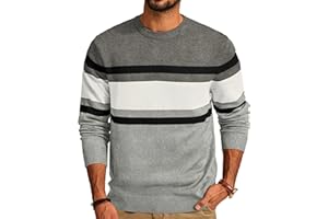 PJ Paul Jones Mens Striped Pullover Sweater Crewneck Contrast Fine Knitted Sweaters