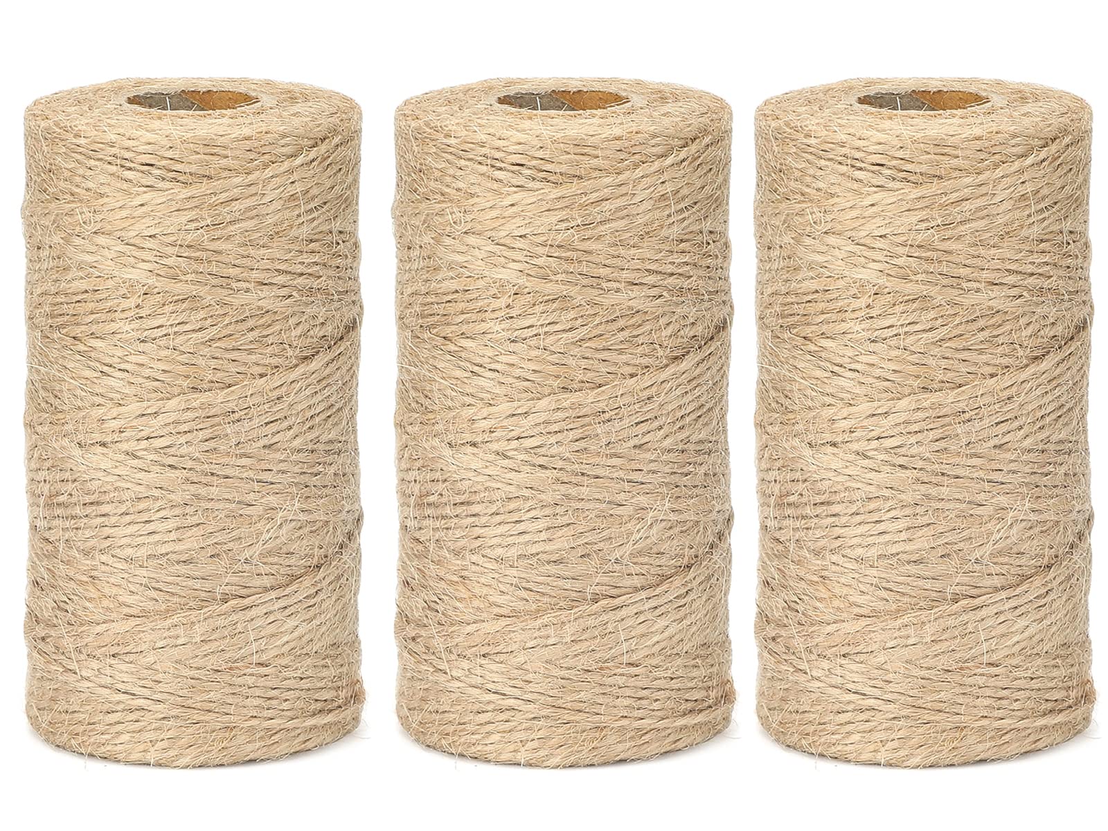 G2PLUS Jute String Twine 1.5MM, 3x100M Natural Garden Jute Rope, 2 Ply Art and Crafts Linen String Brown for DIY Craft; Gardening Use — image 1