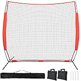7x7ft /10x16ft /10x20ft Portable Sport Net with Handbag and 12 Ground Nails. Stable Backstop Net for Softball, Lacrosse, Soccer, Baseball. Ball Stop Equipment for Backyard Garden Training（Only Block）