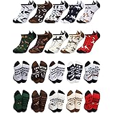 Floraltop 10 Pairs Funny Horse Socks Bulk for Adults Novelty Derby Western Horse Riding Ankle Socks Gift for Equestrian Lover