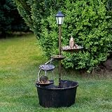 GardenKraft Cascading Water Fountain with Solar Lamp Post 90cm x 41cm view 2