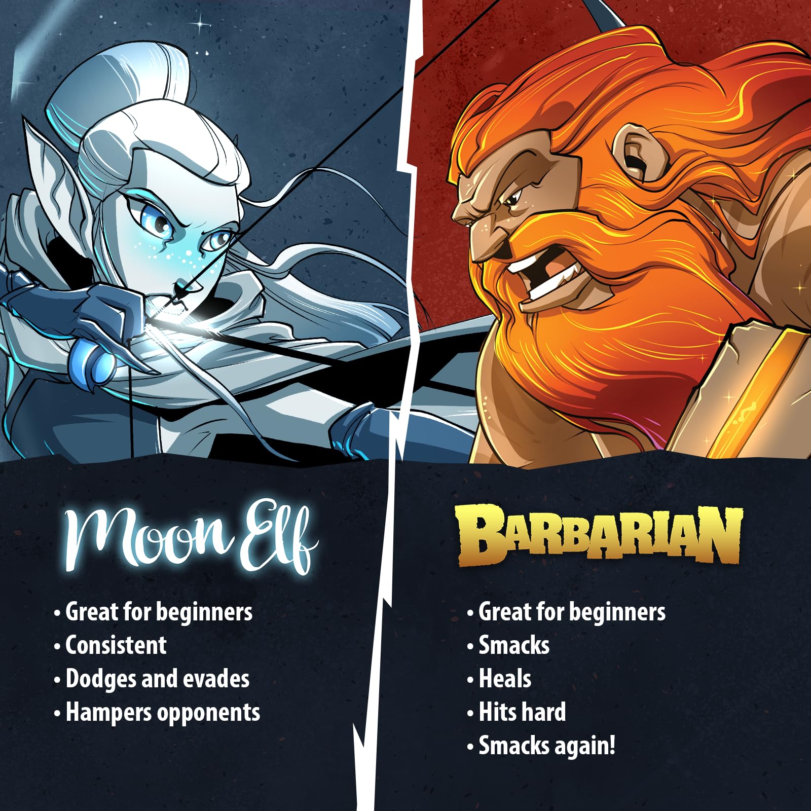 Dice Throne - Two Hero Starter Set - Barbarian v Moon Elf - Fast Playing Collectible Tabletop Game
