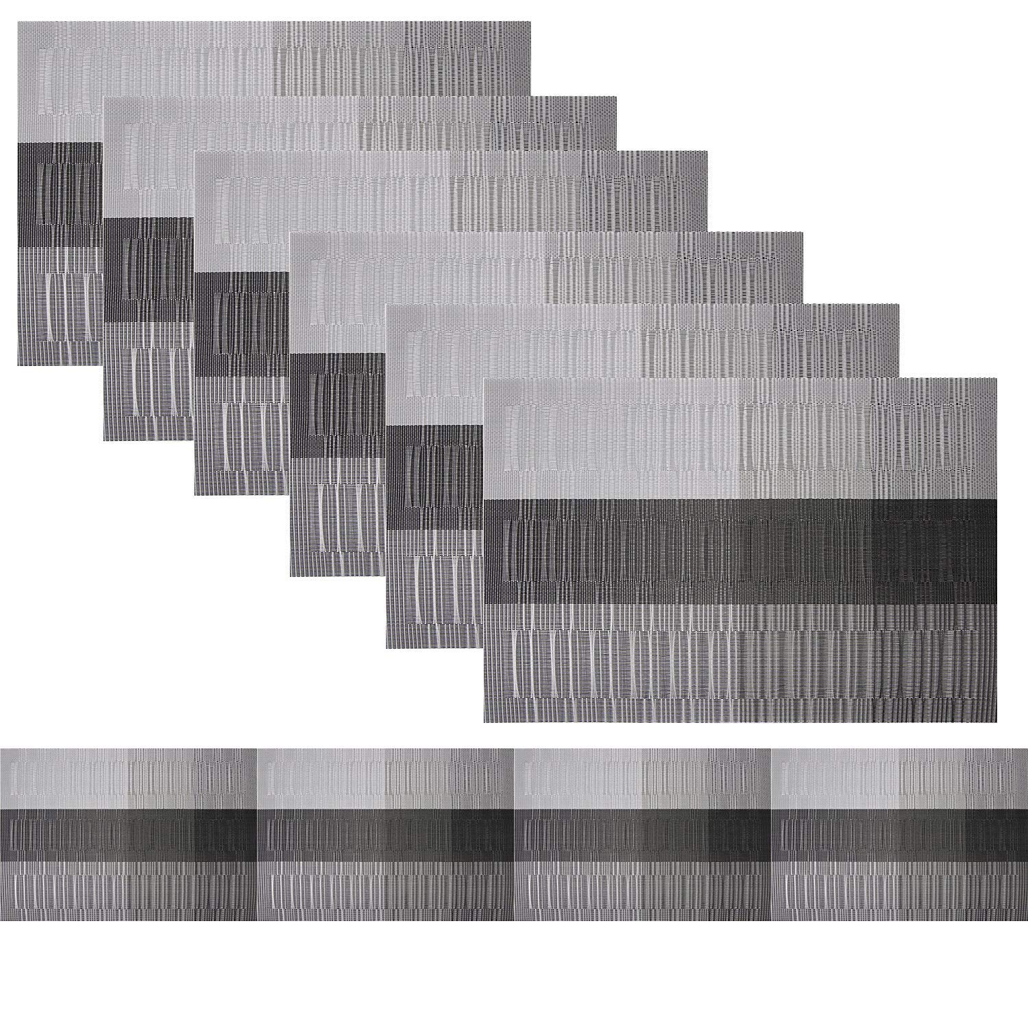 Famibay Black PVC Table Runner Set of 6, Table Runner, Table Mats, Heat Resistant, Stain Resistant, Wipe Clean — image 1