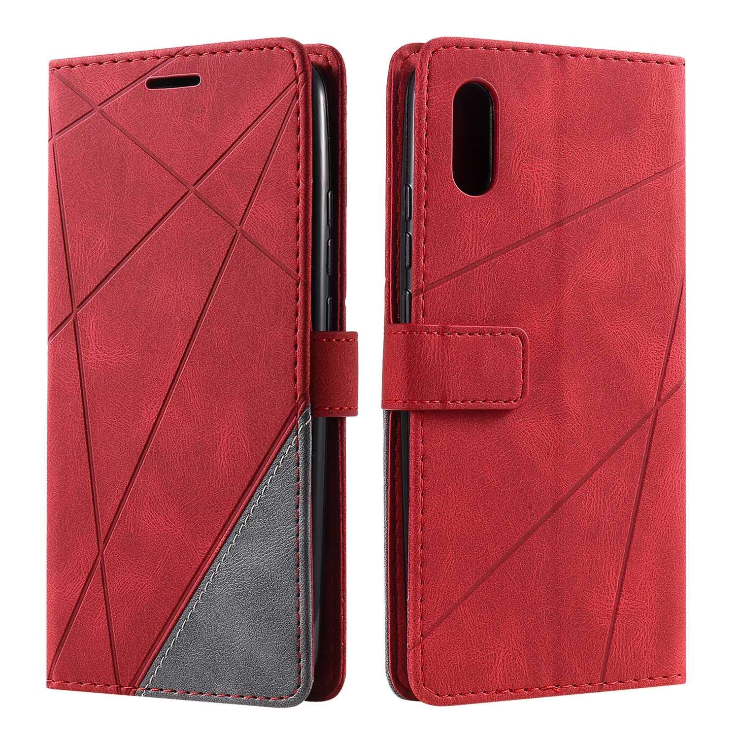 SONWO Case for Xiaomi Redmi 9A Case, Premium Leather Flip Wallet Case Magnetic Closure Card Slots Kickstand Phone Case for Xiaomi Redmi 9A, Red