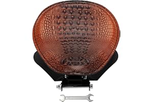 VG MOTO Motorcycle Drive Seat Bobber Solo Seat with Spring Base Mounting Bracket Kit Replacement for Harley Davidson Sportster XL 883 1200 (Brown-Crocodile)
