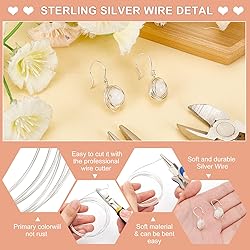 BENECREAT Sterling Silver Wire - 20 Gauge, 3.28
