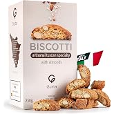 Original Almond Italian Biscotti Cookies - Made in Tuscany, Italy - Classic Two Bites Size - All Natural Ingredients - Fresh &amp; Genuine Italian Dessert Treats - 8.82oz