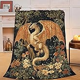Mecowcm Dragon Blanket Mid Century Dragon Fleece Throw Blankets Fuzzy Plush Super Soft Cozy Warm Dragons Decor Bedding Blanket Gifts for Boys Girls Kids Adult Men Women 40