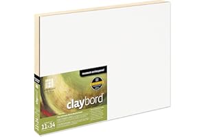 Ampersand Art Supply Wood Painting Panel: Museum Series Claybord, 11" x 14", 3/4" Cradled Profile