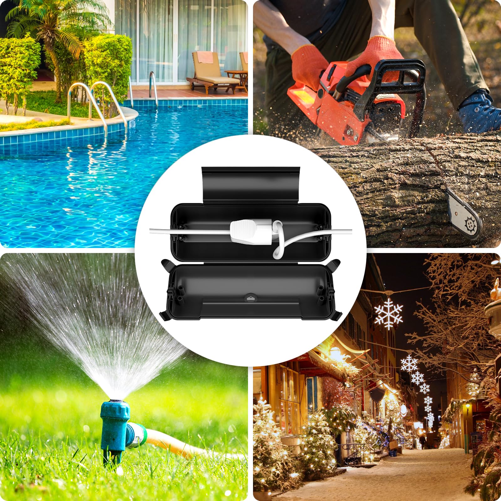 RESTMO Wasserdichte Kabelbox Outdoor, Steckerschutz für Verlängerungskabel 7