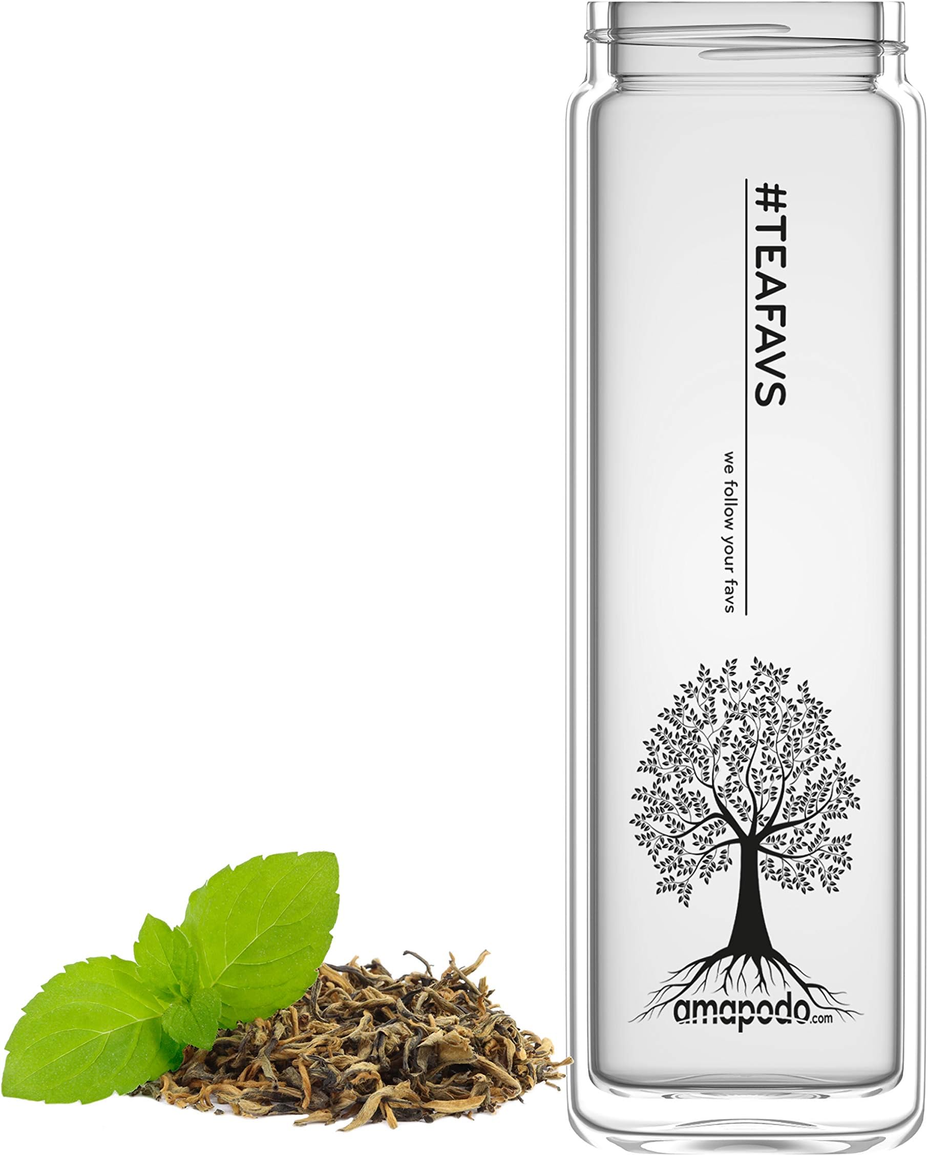amapodoReplacement Glass without Sieve, without Lid 400ml Teapot Tea Bottle