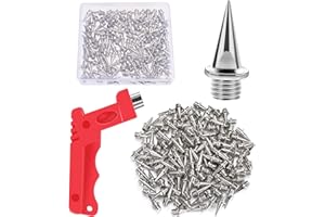 JULMELON 120PCS 1/2inch Stainless Steel Track and Cross Country Spikes Golf Shoe Spikes with Spike Wrench, Replacement Spikes for Sprint Sports Short Running Track Shoes