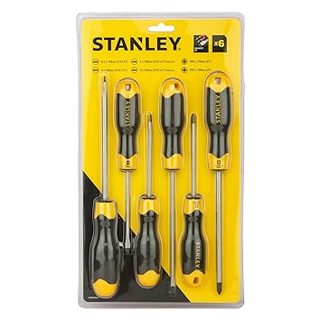 STANLEY STHT65242-8 6-Piece Cushion Grip Screwdriver Set
