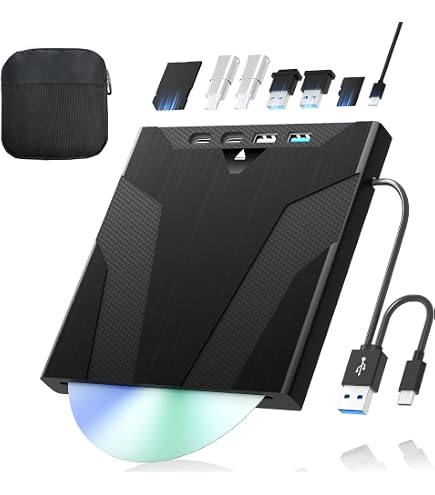 Amazon.com: juwuoi 8-in-1 External Blu-ray Drive, BD Reader DVD CD