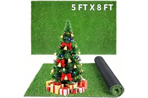 XLX TURF Indoor Outdoor Fake Grass Rug for Christmas Flooring Decor - 5FT X 8FT Realistic Artificial Grass Carpet Patio Balcony Pets Friendly Dogs Areas Playground Low Pile Height