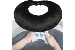 wuwumiline Professional Gaming Pillow for Lap; Arm Rest Pillow Gaming Lap Pillow with Crochet Support - Eliminate Pain in Gaming (Black)