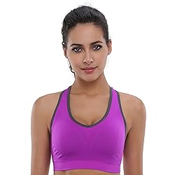 BAOMOSI Women's Seamless Racerback Sports Bra High