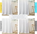 PONY DANCE Linen Look Voile Curtain Panel 100x90 White Eyelet Top view 4