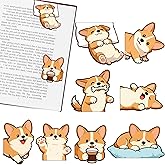 Celavoy Corgi Magnetic Bookmarks Gifts - 8 Pcs Cute Dog Bookmark for Women Kids Pet Animals Lovers Students Funny Page Clips School Office Reading Accessories Bookworms Gift for Birthday Christmas