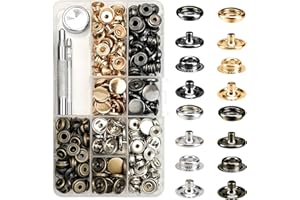 320PCS Stainless Steel Snaps, GTAAOY Snap Fasteners Kit, 15mm Heavy Duty Snap Button Press Stud Cap for Clothes Bag Leather Boat Canvas (80SET/4 Color)