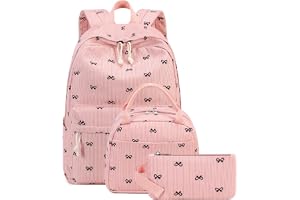 LEDAOU Backpack for Girls School Bag Kids Bookbag Teen Backpack Set Daypack with Lunch Bag and Pencil Case