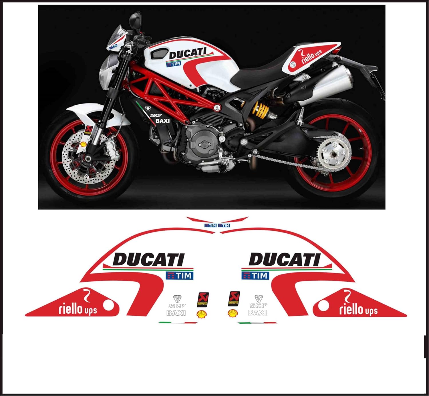 Amazon.fr Kit adesivi Decal stikers Ducati Monster 696 795 796 800