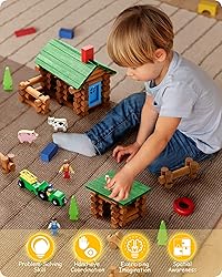SainSmart Jr. Wooden Log Cabin Set Farm Building