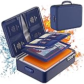 DocSafe 5200°F Document Organizer with Lock,Upgraded Heat Insulated Fireproof＆Waterproof Box 8 Layers File Organizer,Portable