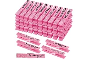 Kigeli 30 Pcs Spirit Clips Cheer Pins Cheerleader Gifts Clothes Pins for Backpacks Competition Glittered for Team Cheer Gifts Stuff Supplies Party Favors Accessories Bulk(Light Pink,Shiny)