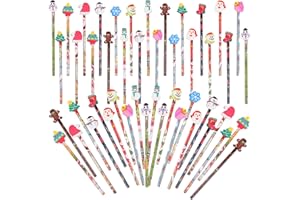 SAIWEILAI ONLINE 50 Pieces Christmas Pencils Elk Snowflake Wood Pencils with With Giant Snowman Xmas Tree Eraser Assortment Christmas Stationery Pencil for Christmas Party Favors (50)
