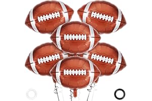 YOTHORN 27 Inch Football Balloons,6 Pcs Football Foil Balloons,Super Bowl Balloons,Football Party Balloons for Super Bowl Decor Tailgate Game Day Football Sport Themed Birthday Party Decorations Supplies