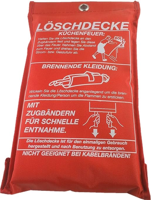 Feuerlöschdecke Löschdecke Feuer-Löschdecke Erste Hilfe 1x1m EN1869 , iapyx®