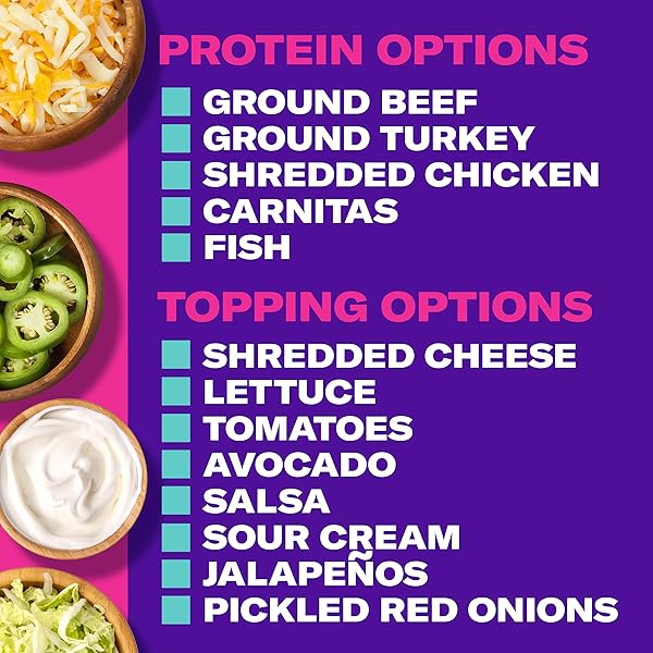 TACO BELL CHEESY DOUBLE DECKER TACO DINNER KIT WITH 6 SOFT TORTILLAS, 6 CRUNCHY TACO SHELLS, VELVEETA CHEESE SAUCE & SEASONING, 14 OZ BOX