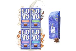 LOVO Variety Pack | Plant-Based Milk Chocolate | Almondmilk, Coconutmilk, Hazelnutmilk, Oatmilk | Vegan, Non GMO, Gluten-Free, Swiss Made. 2.82 oz (Pack of 4)