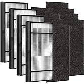 4 True HEPA Replacement Filter H and 8 Carbon Pre Filter B Compatible Filter HRF-H1 HRF-H2, Compatible with HPA050, HPA060, H