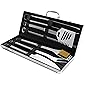Home-Complete BBQ Grill Tool Set- Stainless Steel Barbecue Grilling Accessories Aluminum Storage Case, Includes Spatula…