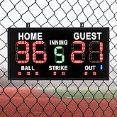 Tellegloww Portable LED Baseball/Softball Scoreboard with Remote Control Built-in Rechargeable Battery Digital Score Keeper for Games Weather-Resistant Indoor Outdoor Use
