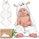 KeaBabies Hooded Baby Towel for Newborn - Viscose Derived from Bamboo Large Baby Bath Towels with Hood for Boys, Girls, Toddler, Extra Absorbent & Soft Newborn Bath Essentials (Dog, Regular)