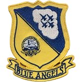 United States Navy USN Blue Angels Flying Embroidered Patch, with Iron-On Adhesive
